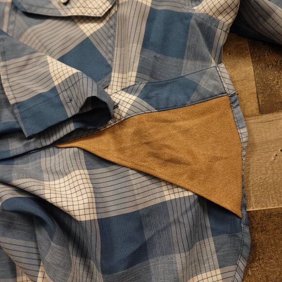 Orvis Short Sleeve‎ Woven Tech Shirt men's extra large captain blue check plaid - Picture 8 of 10